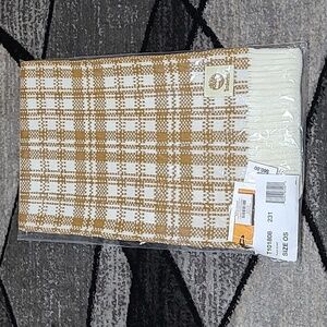 TIMBERLAND BUFFALO PLAID EMBROIDERED LOGO PATCH ACRYLIC ONE SIZE SCARF